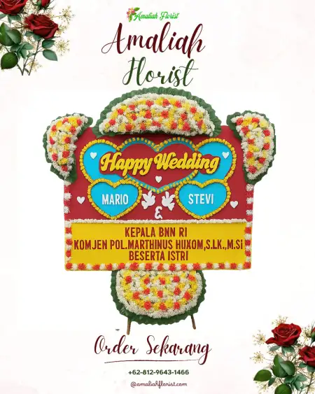 Papan Bunga Pernikahan Marongsari